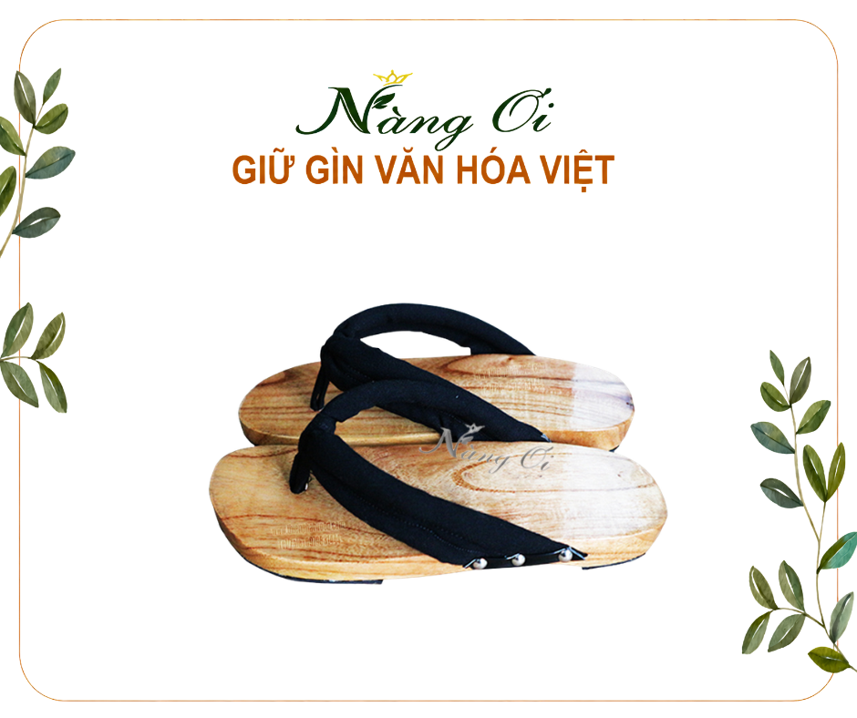 guốc gỗ Việt Nam làm từ gỗ tự nhiên cao 3cm